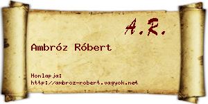 Ambróz Róbert névjegykártya