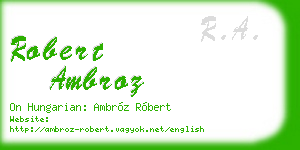 robert ambroz business card